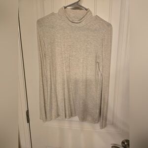 Cream mockneck long-sleeve top